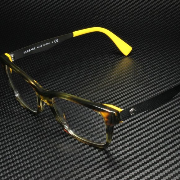 Versace Men's Yellow Striped Eyeglasses